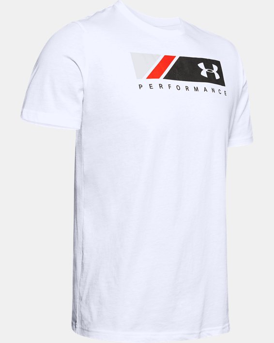 Men's UA Logo Stripe Short Sleeve in White image number 4
